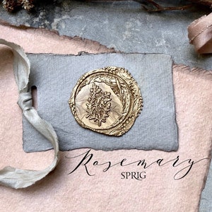 Rosemary Wax Seals, Wax Seals, Wax Seal, Self Adhesive Wax Seals, Self Adhesive Wax Seal, Foliage Wax Seals, Botanical Wax Seal, Botanical