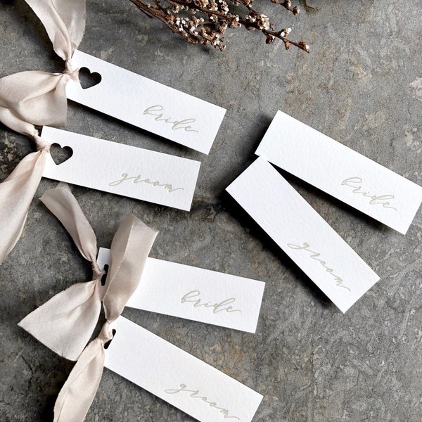 Letterpress Bride and Groom Tags, Wedding Tags, Letterpress, Wedding Signs, Bride and Groom Tags, Bride and Groom, Sweetheart Table, TAgs