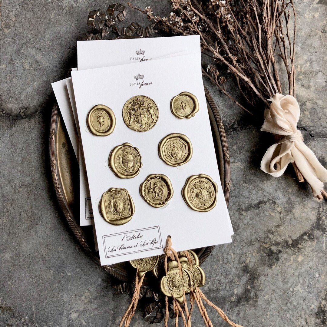 Wax Seal Sampler Pack, French Wax Seals, Wax Seals, Self Adhesive Wax