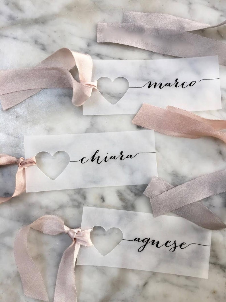 Vellum Place Cards Wedding Place Cards Place Cards Name Etsy