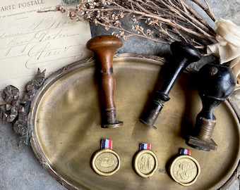 Sello de cera francés antiguo, sello de cera francés, antigüedades francesas, sello de cera, sello de cera antiguo, sellos de cera, sello de cera, sello