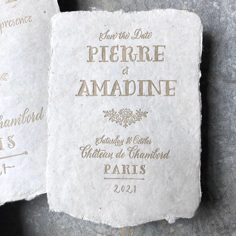 Save the Date Handmade Paper Handmade Paper Save the date Save our Date Vintage Book Save the Date Letterpress Save the Date