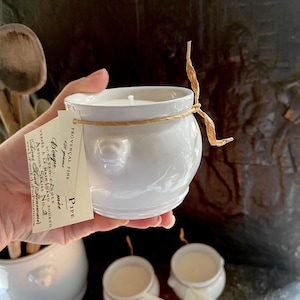 French Antique Candle, Premium Hand Poured Candle, Bougie Parfumée, Scented Candle, Refillable Candle, Reusable Candle, Stoneware Candle