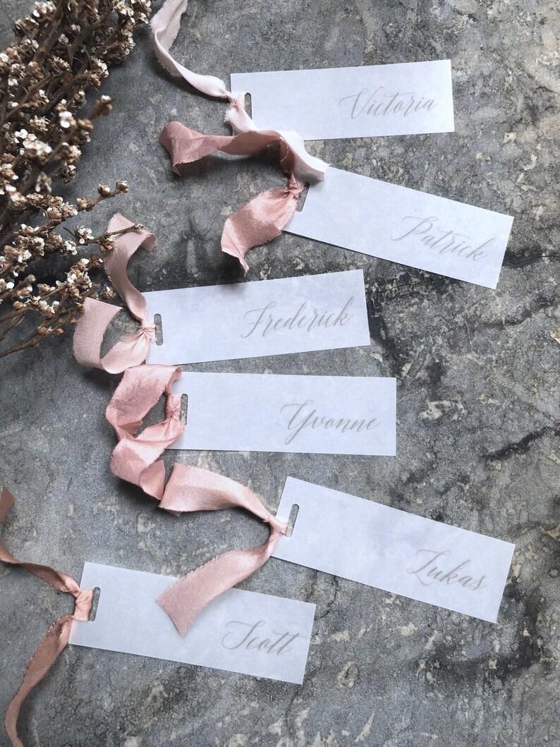 Vellum Name Tags Vellum Place Cards Wedding Place Cards Etsy