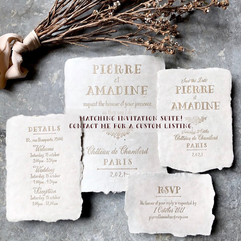 Save the Date Handmade Paper Handmade Paper Save the date Save our Date Vintage Book Save the Date Letterpress Save the Date