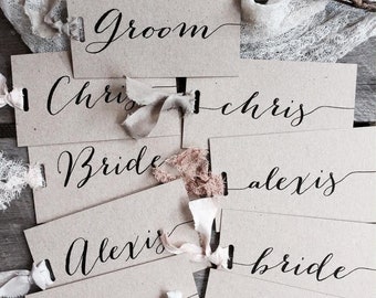 Wedding Place Cards, Place Cards, Place cards with silk ribbon, Wedding Name Tags, Wedding Place Cards, Place Cards, Rustic Wedding Tags