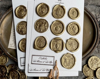 Wax Seal Sampler Pack, French Wax Seals, Wax Seals, Self Adhesive Wax Seals, Seals, Styled Shoot, Antique Wax Seals, Antique French Wax Seal