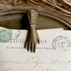 Antike Französische Postklammer, Viktorianische Hand Klammer, Mail Clip, Antike Postklammer, Antike Briefklammer, Antike Messing Briefklammer, Französische Antiquitäten