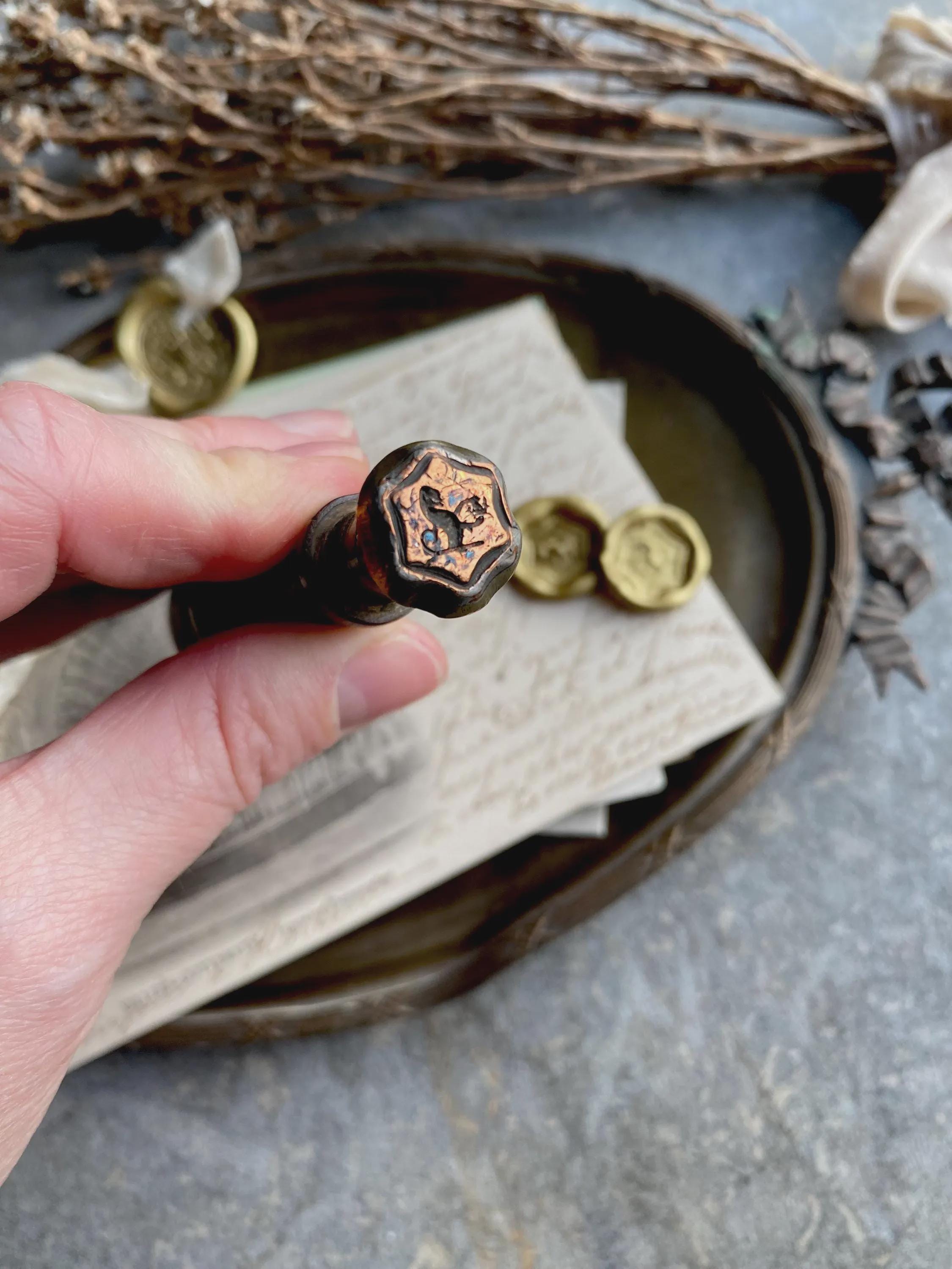 Antique Wax Wafer Seal Stamp - Etsy