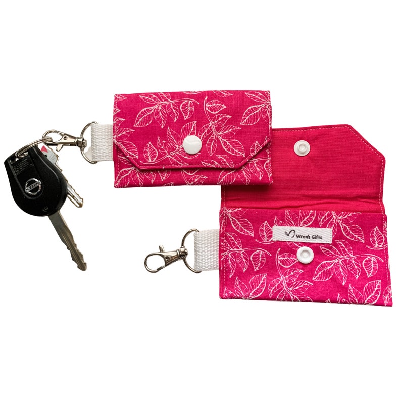 Credit Card Keychain ID Wallet Floral Handmade Small Keychain Etsy