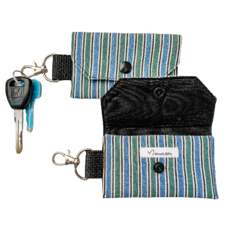 Credit Card Keychain ID Wallet Floral Handmade Small Keychain Etsy