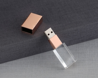 USB 3.0 Rose Gold crystal USB flash drive, wedding flash drive, memory stick, photography usb flash drive