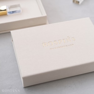 Linen USB Box - Creamy White