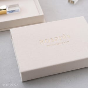 Creamy White Linen Studio USB Box with Drive | Custom Fabric Colors, Foil Stamping Logo/Text