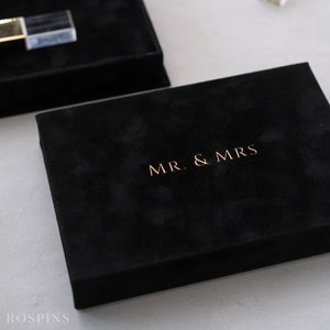 Velvet USB box - Black | Custom USB box foil stamped with logo or texts | with USB drive