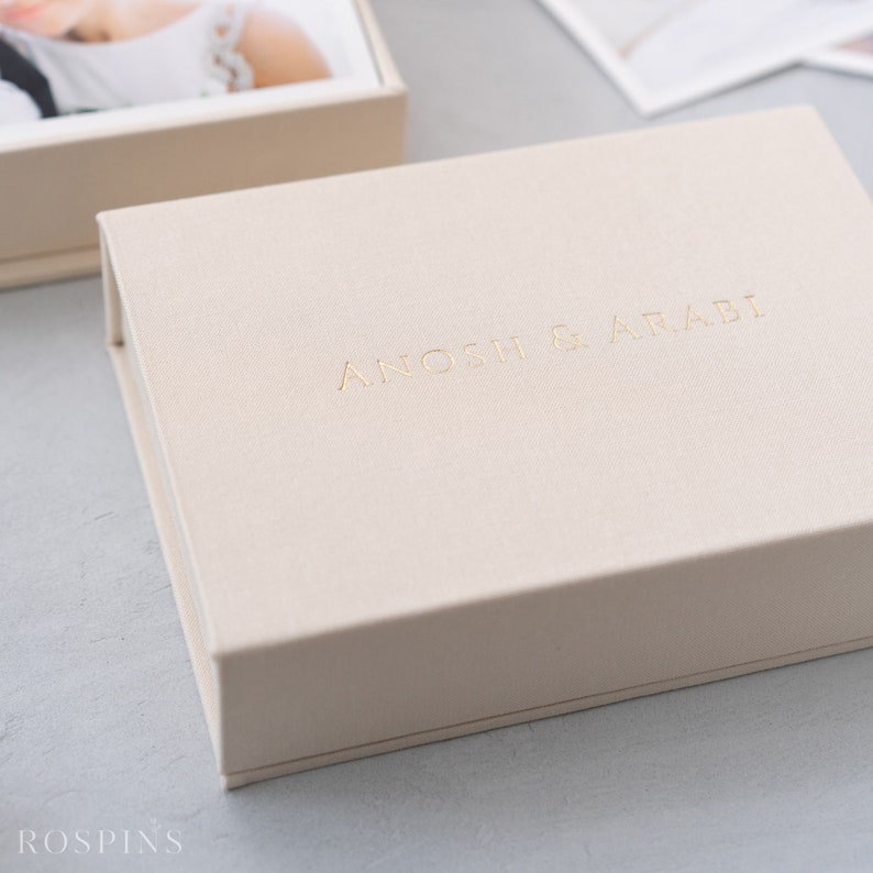 Linen Photo Box - Ivory