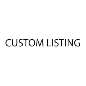 Könnte beinhalten: Text mit der Aufschrift "CUSTOM LISTING" in Großbuchstaben.