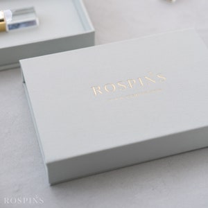 Linen USB box - Beau Blue | Custom USB box foil stamped with logo or texts | with USB drive