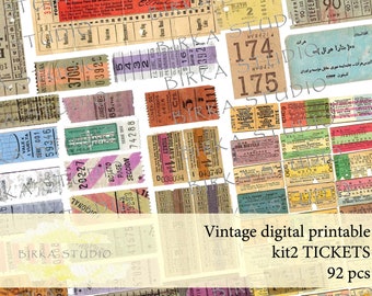 Digital vintage Stationary, Personalized Vintage stationery Ephemera printables, Instant download custom stationary, Junk journal supply