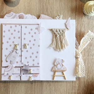 Baby shower scrapbook album, pop up newborn album, Personalized Scrapbooking baby Album, Baby boy Photobook , newborn gift, Baby shower gift