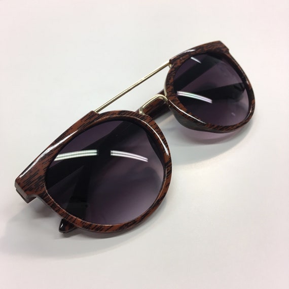 Luxury Sunglasses - Hustle Cooperative - Brown/Black/Gold - Wood Effect - Unisex/Mens/Womens