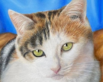 Custom Cat Painting from your Photo, Original Hand Painted Cat Portrait, Pet Gift, Pet Portrait Artist for Hire, Pet Commission by Ben Atkin