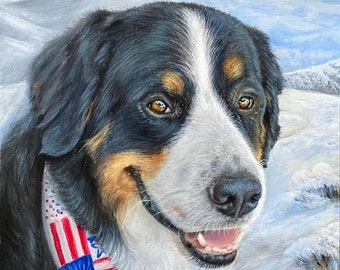 Artist For Hire - Custom Pet Portrait Painting from Photos (Hand Painted in Acrylics) by Ben Atkin