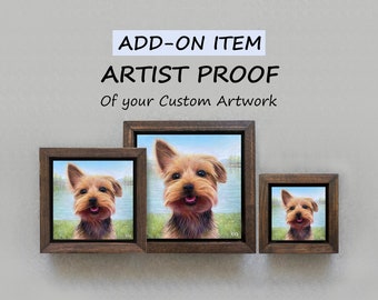 ARTIST PROOF Add-On to your Custom Pet Portrait Order, Hand Embellished Acrylic Artwork by Ben Atkin