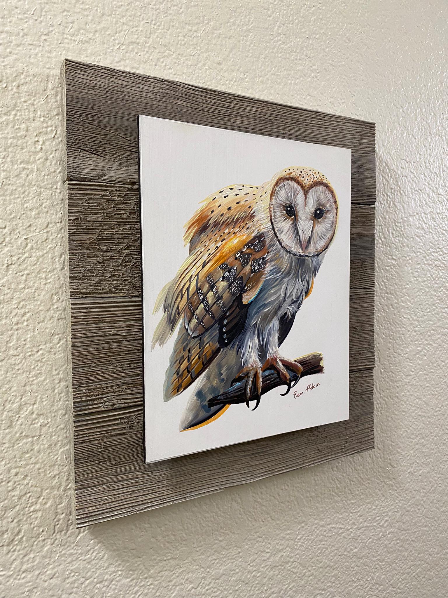 Hand-painted Barn Owl Oil Painting – Framed Wall Art - Etsy