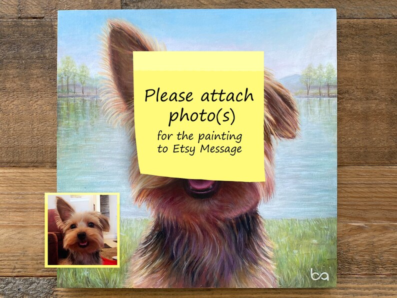 CUSTOM DOG CAT Portrait from your Photo, Original Hand Painted Acrylic Art, Dog and Cat Painting, Dog Mom Gift, Pet Commission by Ben Atkin image 2