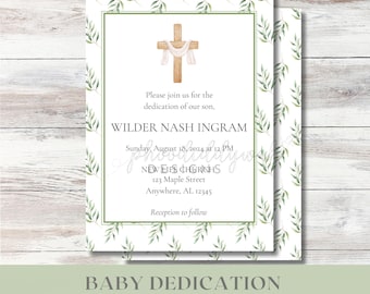 Baby Dedication Invitation | Baptism Invitation | Baby Christening Invitation | Child Dedication Invitation | Editable Template | Printable