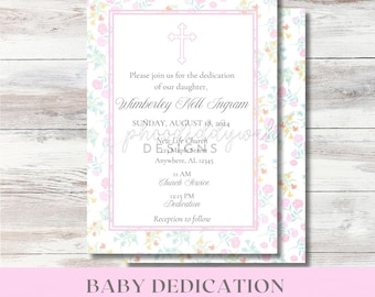 Baby Dedication Invitation | Baptism Invitation | Baby Christening Invitation | Child Dedication Invitation | Editable Template | Printable