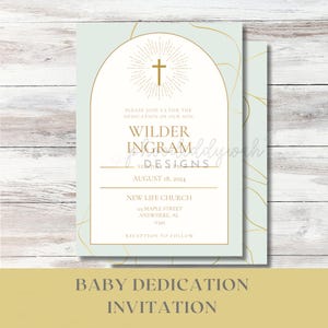 Invitación de Dedicación de Bebé / Invitación de Bautizo / Invitación de Bautizo de Bebé / Invitación de Dedicación de Niño / Plantilla Editable / Imprimible