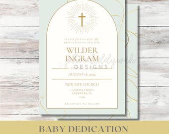 Baby Dedication Invitation | Baptism Invitation | Baby Christening Invitation | Child Dedication Invitation | Editable Template | Printable