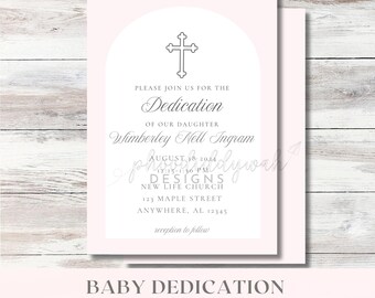 Baby Dedication Invitation | Baptism Invitation | Baby Christening Invitation | Child Dedication Invitation | Editable Template | Printable