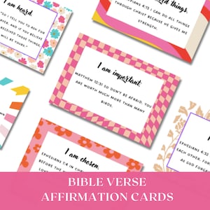 Affirmationen für Mädchen im Teenageralter | Bibel Vers Affirmationskarten | Schriftkarten | Inspirational Printable