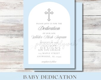 Baby Dedication Invitation | Baptism Invitation | Baby Christening Invitation | Child Dedication Invitation | Editable Template | Printable