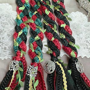 Black Celtic handfasting cord, Celtic wedding, Handfasting ceremony, burgundy wedding cord, red handfasting, Custom Handfasting Wedding Cord