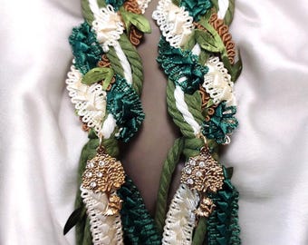 Handmade Celtic Handfasting Cord: Burgundy & Ivory Wedding Ritual Braid