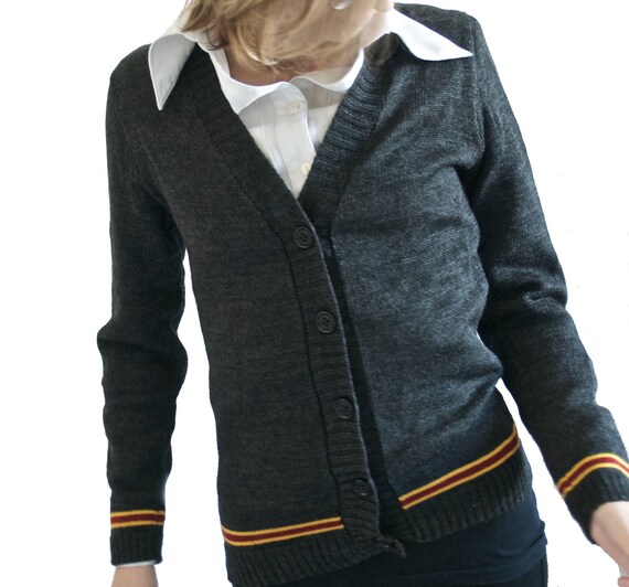 gray school cardigan