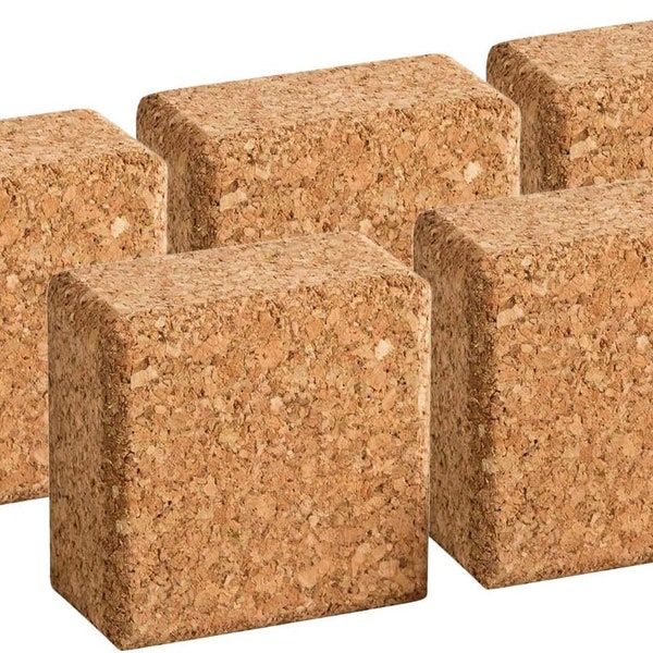 5er-Pack Korkquader: Geometrische Formen aus Presskork | Ideal für Hobby, Basteln und Modellbau | Maße 6x6x3cm