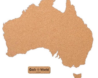 Pinnwand-Australien "CORKWORLD" aus Kork | Pinnwand Umrisse Australiens | mit und ohne Kleber