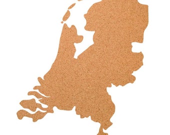Prikbord Nederland "CORKWORLD" gemaakt van kurk | Prikbord Schets van Holland | met en zonder lijm