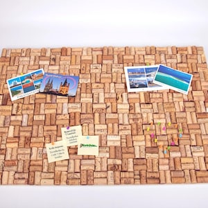 Pin board made from used wine corks 90 x 60 cm Cork old corks vintage memo board pinboard corkboard image 1