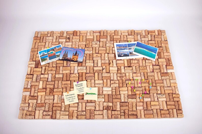 Pin board made from used wine corks 90 x 60 cm Cork old corks vintage memo board pinboard corkboard image 1