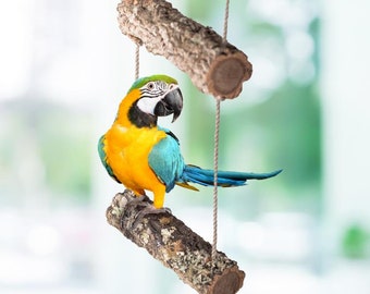 Balançoire pour oiseaux en écorce de liège | Perchoirs | Lot de 2 en liège naturel