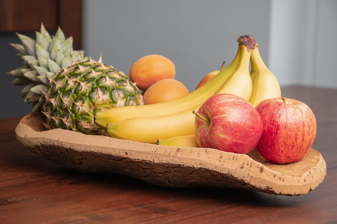 Fruit Bowl Made of Natural Cork Bark Fruit Bowl Made of Cork Etsy