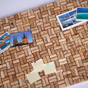 Pin board made from used wine corks 90 x 60 cm Cork old corks vintage memo board pinboard corkboard image 6