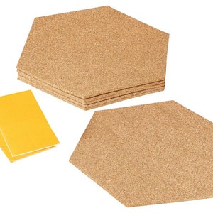 38,35 EUR/qm Kork Fliesen Cork Tile Hexagone aus Kork zur Wanddekoration XXL Pinnwand 6 Stück je 30 x 26 cm selbstklebend Küche Bild 2