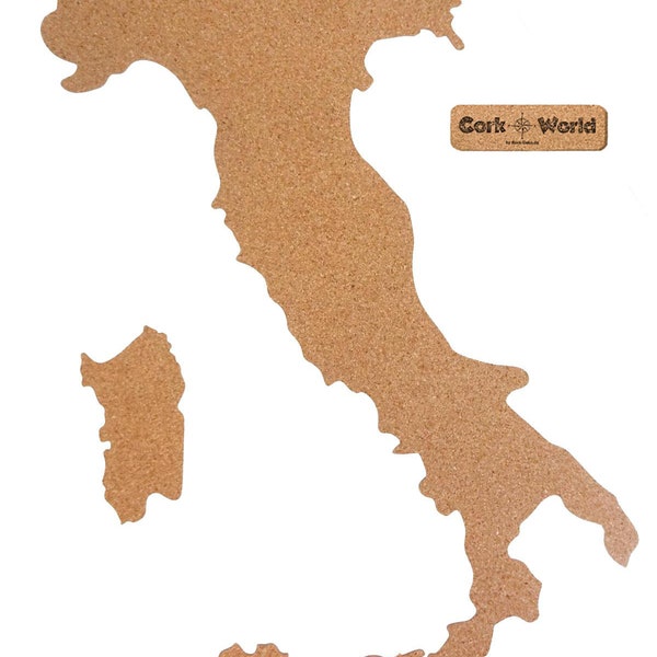 Pinnwand-Italien "CORKWORLD" aus Kork | Pinnwand Umrisse Italien | mit und ohne Kleber